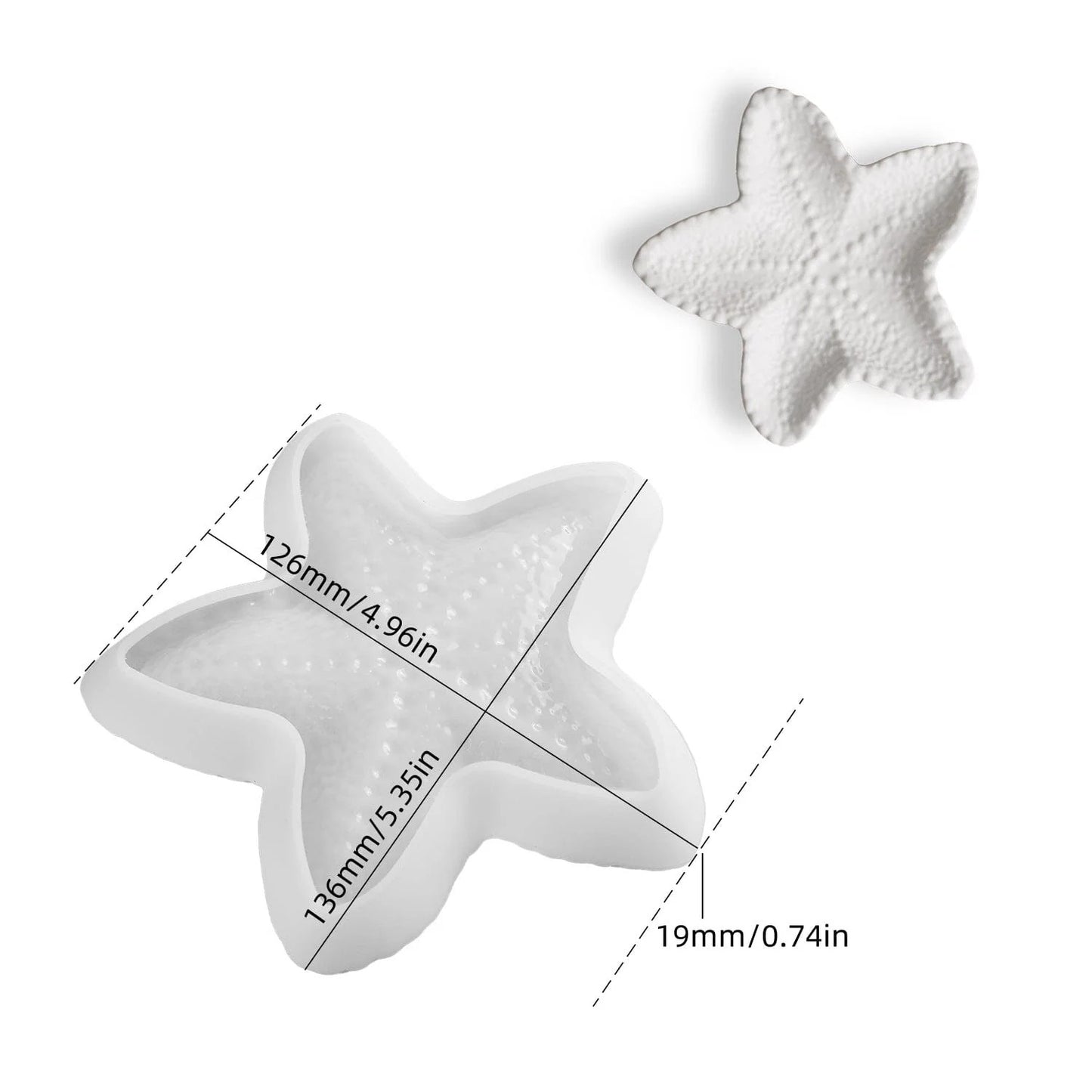 Starfish Plate Silicone Mould – Resin Tray, Concrete Plate & Candle Coaster Mold