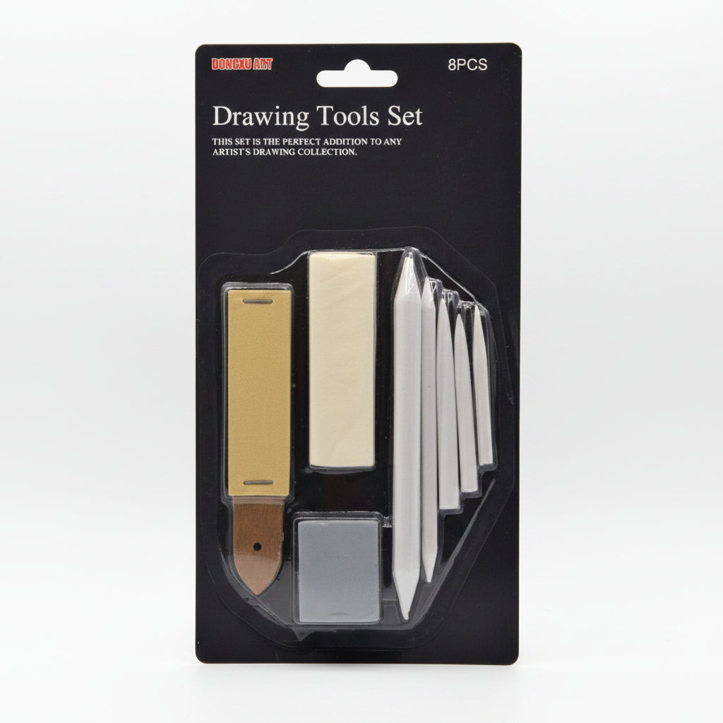 Mungyo Art Drawing Tools Set 8PCS — blending stumps and sandpaper block