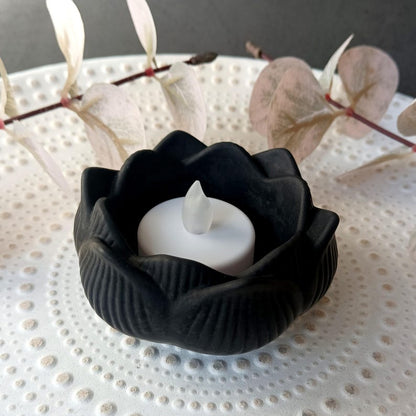 Lotus Shape Tealight Candle Holder Mold I 3D Fondant Flower Candlestick Epoxy Casting Silicone Mould