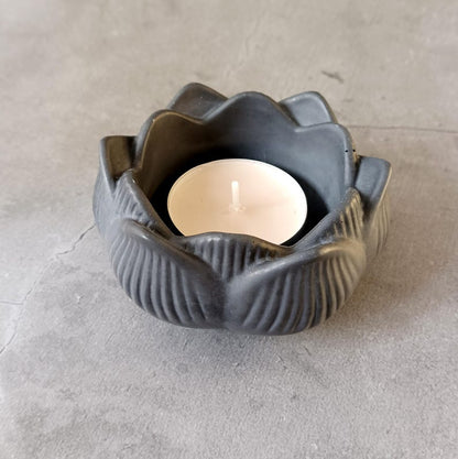 Lotus Shape Tealight Candle Holder Mold I 3D Fondant Flower Candlestick Epoxy Casting Silicone Mould