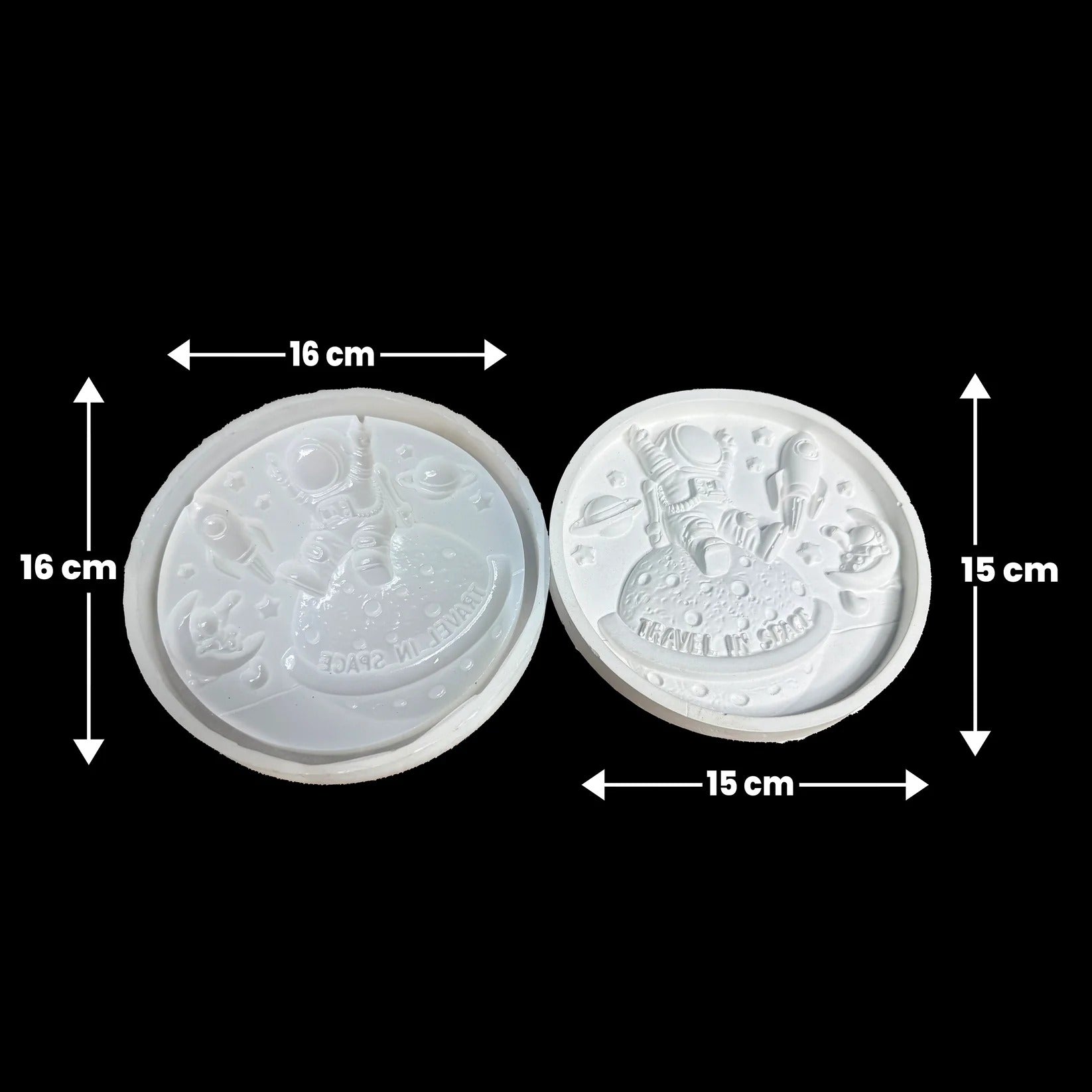 Travel in Space silicone mold set – 16cm and 15cm dimensions