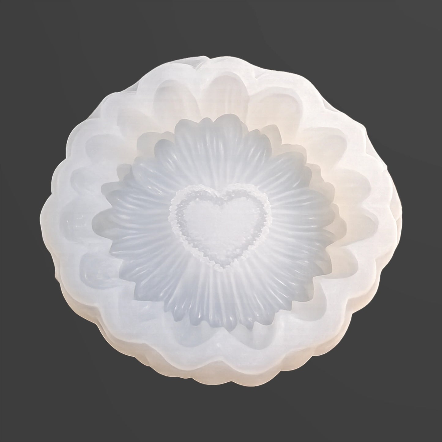 Sunflower Heart Silicone Mold — finished candle | Bloom Creations India