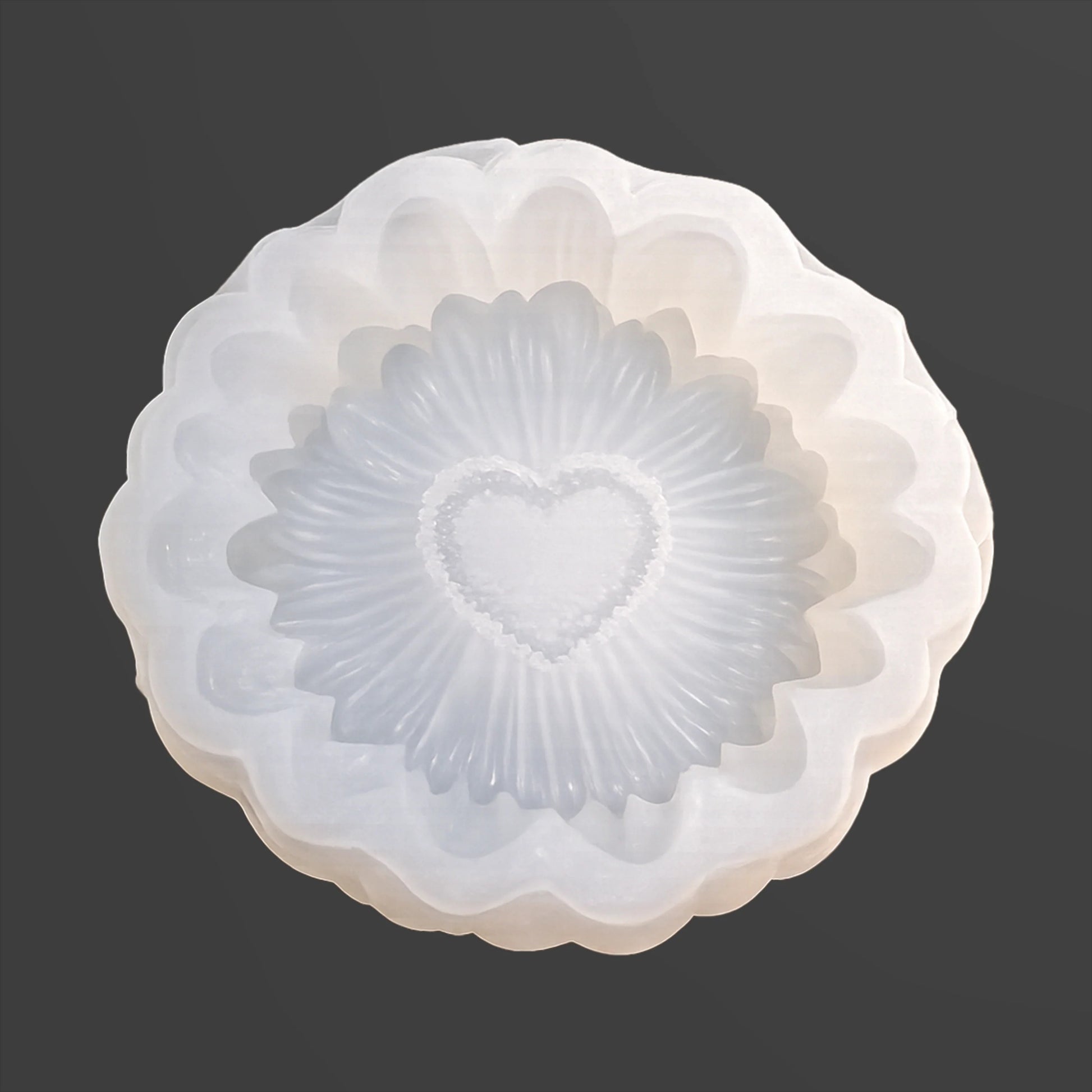 Sunflower Heart Silicone Mold — finished candle | Bloom Creations India