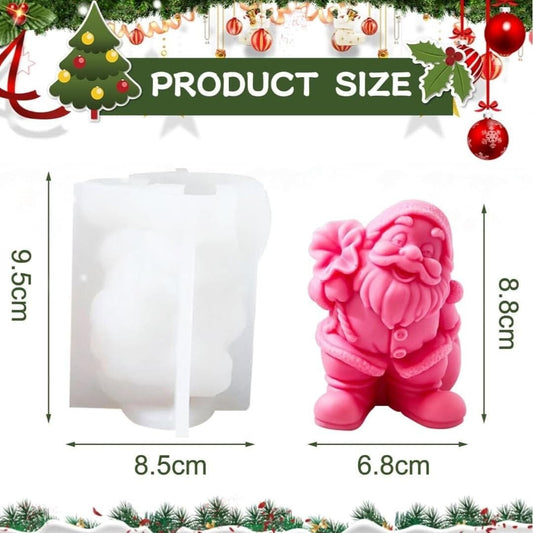 3D Santa Claus backpack silicone candle mould for Christmas decorative candles