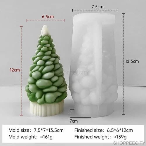 Bubble Christmas tree silicone candle mold — alternate angle view