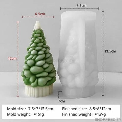 Bubble Christmas tree silicone candle mold — alternate angle view