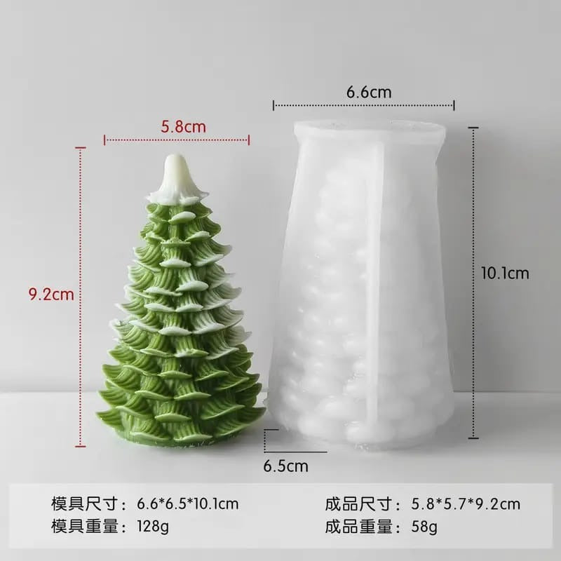 3D Christmas tree silicone mold for festive holiday handmade candles