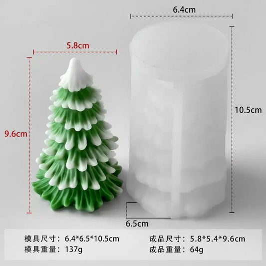 Christmas tree silicone candle mold 3049 — festive holiday handmade candles