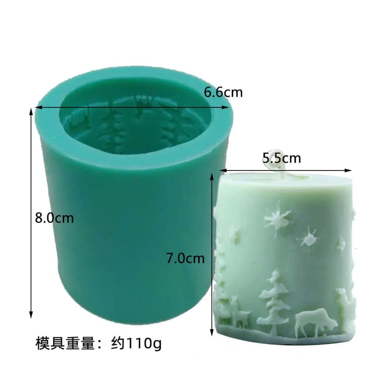 Christmas silicone candle mold for festive holiday candles and decor