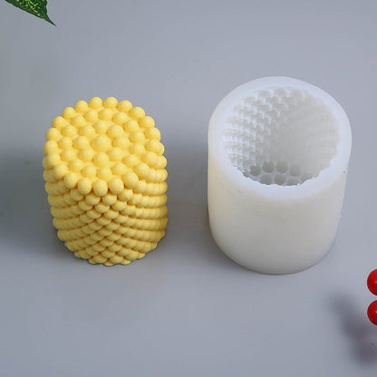 Bubble Ball Pillar Silicone Candle Mould | 6.5cm × 7.5cm Round Candle Mould