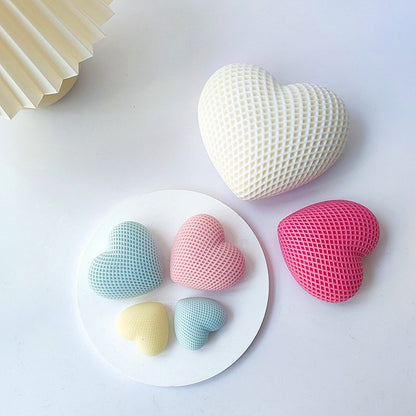 Woven Heart Shape Silicone Mold I Multi-Purpose Smooth & Reusable 3D Grid Love Mould I for DIY Handmade Ornament Chocolate Cake Décor Aromatherapy Soap Resin Candle Art Craft