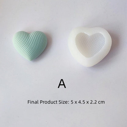 Woven Heart Shape Silicone Mold I Multi-Purpose Smooth & Reusable 3D Grid Love Mould I for DIY Handmade Ornament Chocolate Cake Décor Aromatherapy Soap Resin Candle Art Craft