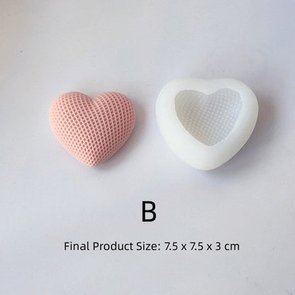 Woven Heart Shape Silicone Mold I Multi-Purpose Smooth & Reusable 3D Grid Love Mould I for DIY Handmade Ornament Chocolate Cake Décor Aromatherapy Soap Resin Candle Art Craft