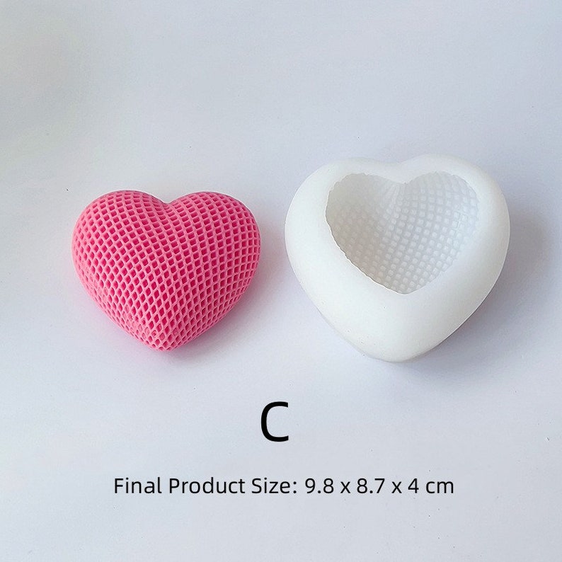 Woven Heart Shape Silicone Mold I Multi-Purpose Smooth & Reusable 3D Grid Love Mould I for DIY Handmade Ornament Chocolate Cake Décor Aromatherapy Soap Resin Candle Art Craft