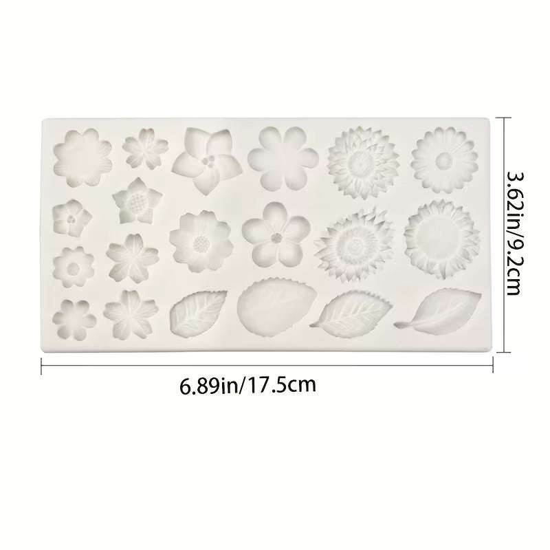 20 Cavity Flower & Leaf Petal Mould
