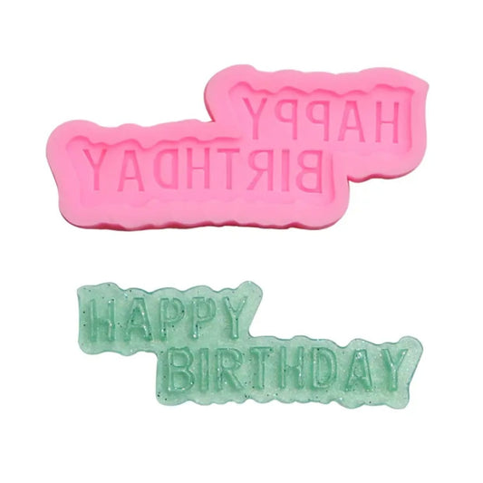 Happy Birthday silicone mold for cake fondant, chocolate, and birthday candles