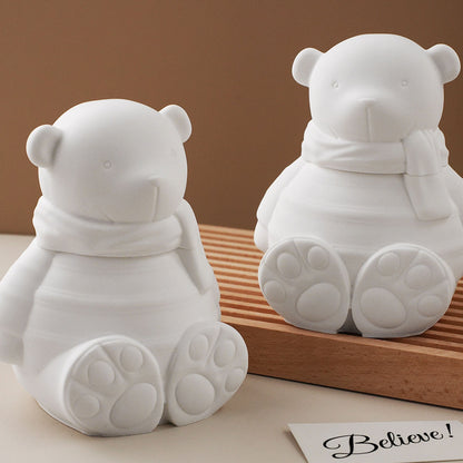 Bear-Shaped Candle Holder Silicone Mould – DIY Candle Making Mold