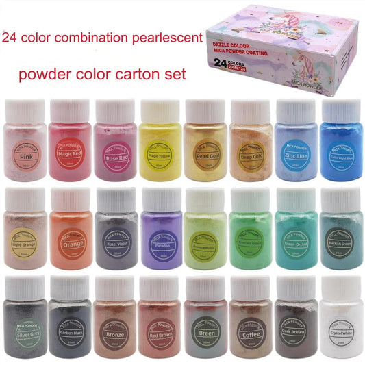 24 Shades Pearl Mica Powder Set of 24 — Candle Soap & Resin Art | Bloom Creations India