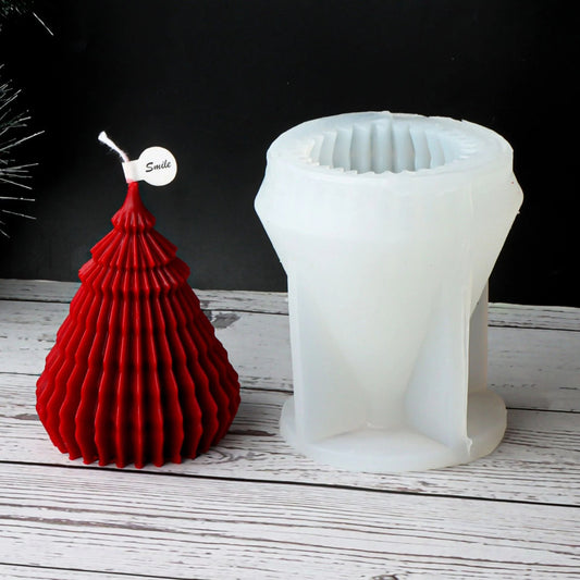 3D Christmas tree silicone candle mould for festive handmade candles