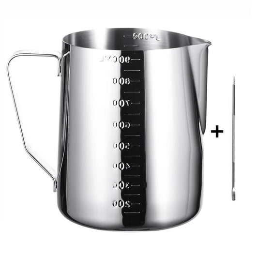 Bloom Creations 900ml stainless steel milk frothing pitcher with latte art pen