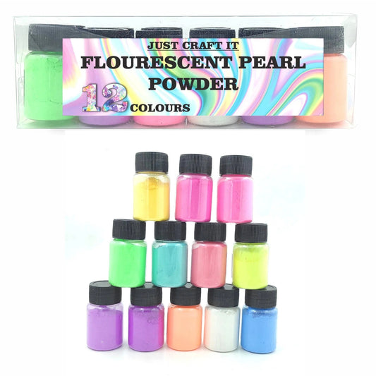 12 Shades Fluorescent Pearl Mica Powder — Candle Soap & Resin Art | Bloom Creations India