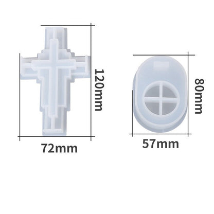 Cross Tombstone Candle holder mold , Candlestick holder silicone molds, resin concrete cement terrazzo plaster candle tealight holder mould