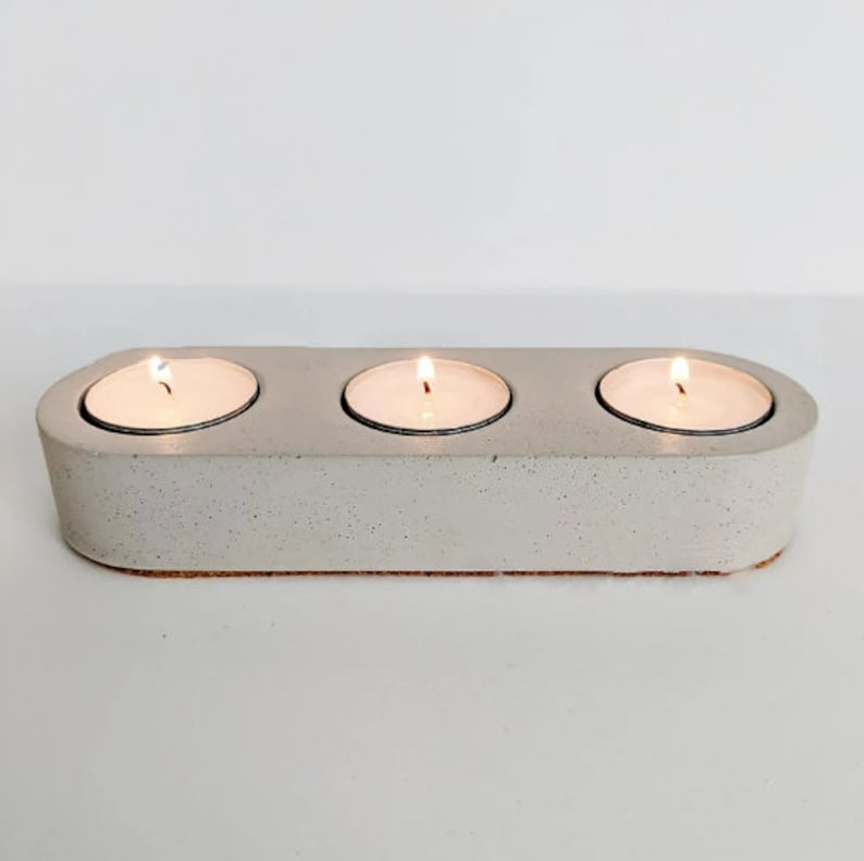 3 holes tealight holder mold for concrete cement mold round hole candle holder mold