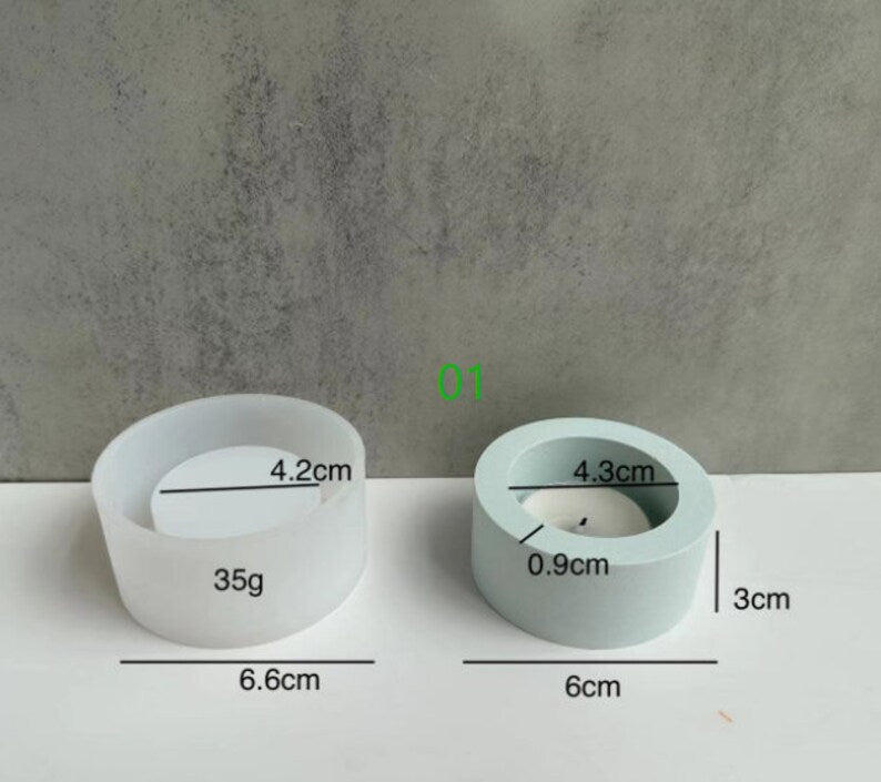 3 holes tealight holder mold for concrete cement mold round hole candle holder mold