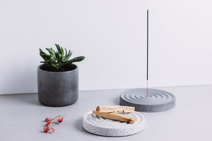 Round Concrete Incenses Burner Mold Incense Stick Holder Cement Plaster Gypsum Mold Incense Tray Silicone Resin Mold DIY Home Decor