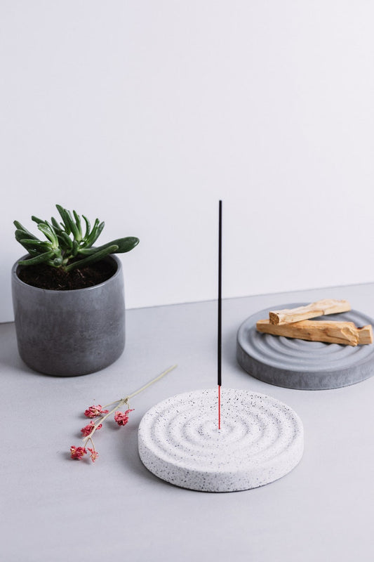 Round Concrete Incenses Burner Mold Incense Stick Holder Cement Plaster Gypsum Mold Incense Tray Silicone Resin Mold DIY Home Decor