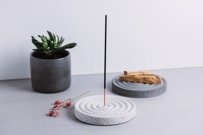 Round Concrete Incenses Burner Mold Incense Stick Holder Cement Plaster Gypsum Mold Incense Tray Silicone Resin Mold DIY Home Decor