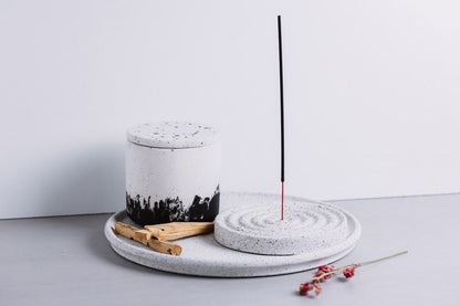 Round Concrete Incenses Burner Mold Incense Stick Holder Cement Plaster Gypsum Mold Incense Tray Silicone Resin Mold DIY Home Decor