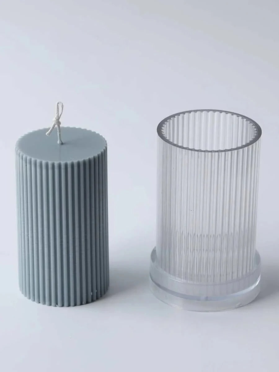 Acrylic Ribbed Cylinder Pillar Mould — size reference | Bloom Creations India