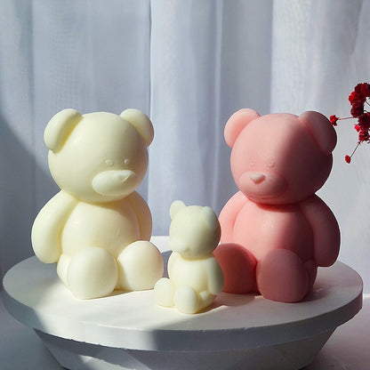 Sitting Bear Candle Mold I 3D Cute Cub Animal Silicone Scented Epoxy Mould I for DIY Handmade Chocolate, Cake Décor, Aromatherapy, Soap, Art Craft Making, Home Party Decoration