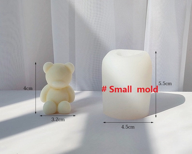 Sitting Bear Candle Mold I 3D Cute Cub Animal Silicone Scented Epoxy Mould I for DIY Handmade Chocolate, Cake Décor, Aromatherapy, Soap, Art Craft Making, Home Party Decoration