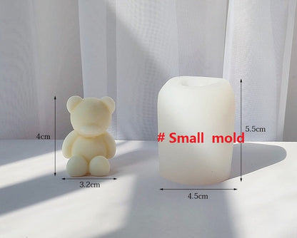 Sitting Bear Candle Mold I 3D Cute Cub Animal Silicone Scented Epoxy Mould I for DIY Handmade Chocolate, Cake Décor, Aromatherapy, Soap, Art Craft Making, Home Party Decoration