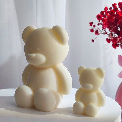 Sitting Bear Candle Mold I 3D Cute Cub Animal Silicone Scented Epoxy Mould I for DIY Handmade Chocolate, Cake Décor, Aromatherapy, Soap, Art Craft Making, Home Party Decoration