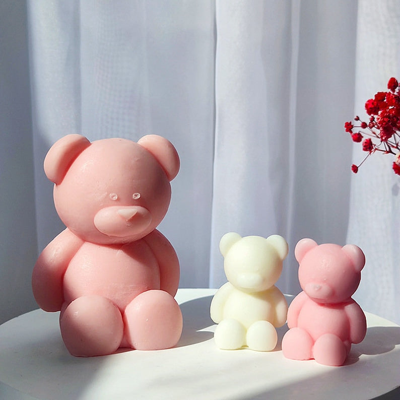 Sitting Bear Candle Mold I 3D Cute Cub Animal Silicone Scented Epoxy Mould I for DIY Handmade Chocolate, Cake Décor, Aromatherapy, Soap, Art Craft Making, Home Party Decoration