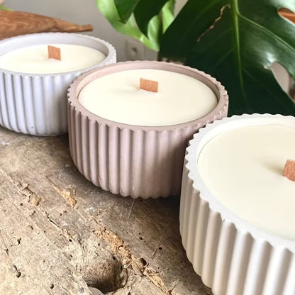 Ribbed Candle Holder Silicone Mold for DIY Resin Art Crafting, Cylindrical Fluted Soap Wax Casting Mould, Reusable Crafting Material for Home Decor Making Projects