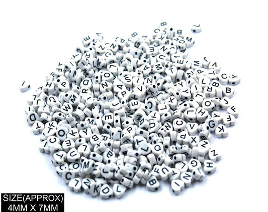 Heart Abcd Alphabet Beads 100GM