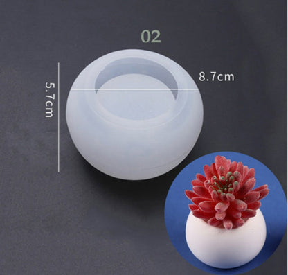 Planter Mold I Casting Plant Silicone Epoxy Candlestick Mould I Succulent Concrete Vase Resin Molds I for DIY Handmade Jewelry Trinket Makeup Storage Candle Flower Pot Pen Holder (Round)