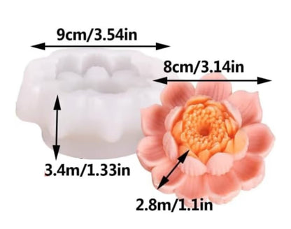 Lotus Chrysanthemum Flower Silicone Candle Mould | 8cm Wax & Soap Mould