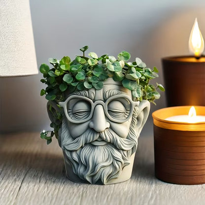 Head Planter Silicone Mold | 8.5cm Face Flower Pot Mold for Resin, Cement, Gypsum, Succulents