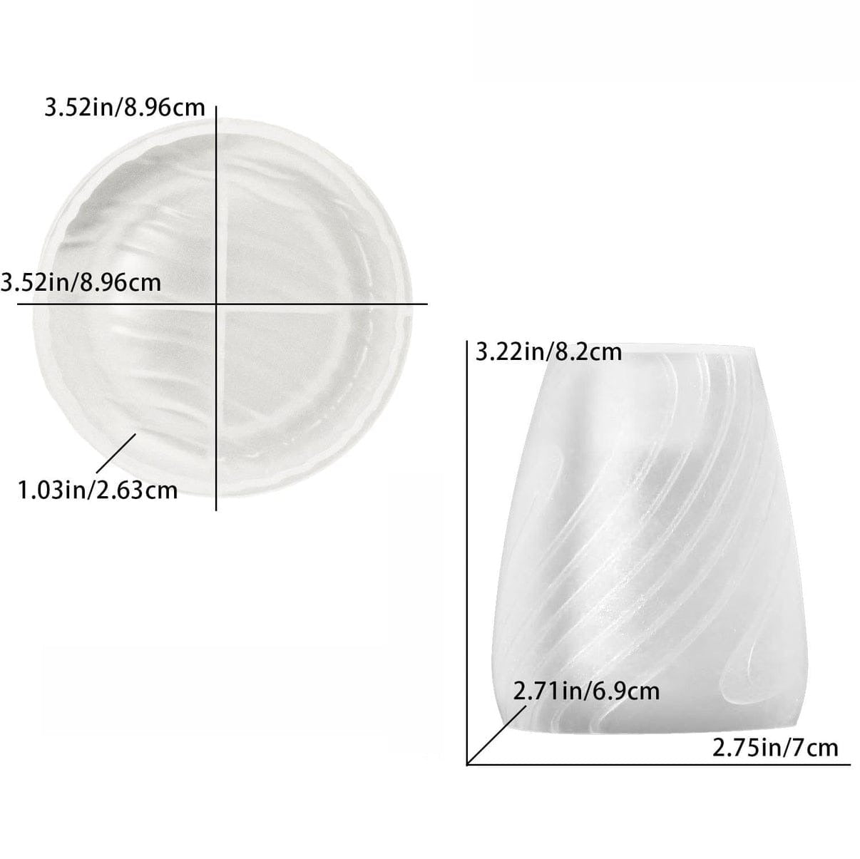 Striped Lines Texture Candle Holder Mould