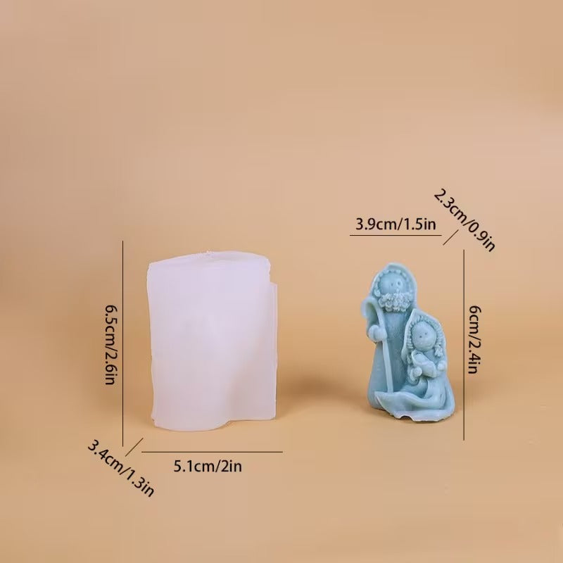 Christmas nativity silicone mould for festive religious decorative candles