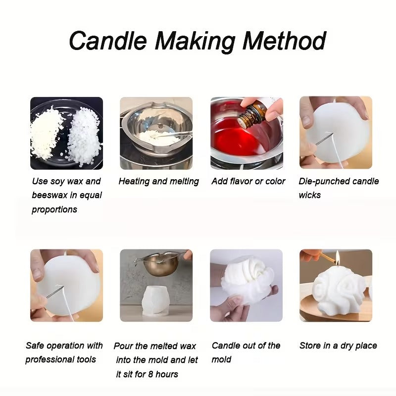 Rose Love Oath Couple Candle Silicone Mold ZW‑386 | Wedding & Anniversary 3D Rose Figurine Candle 9.6cm