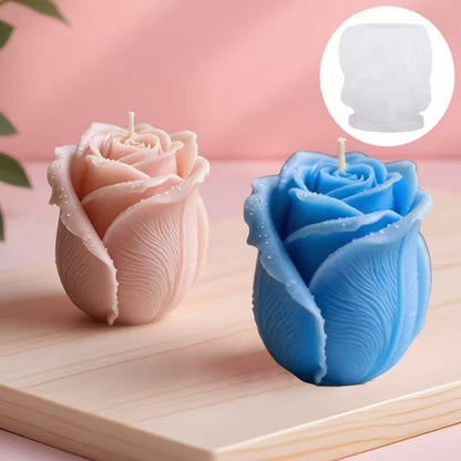 3D Rose Candle Silicone Mold ZW388 | Romantic Wax Pillar & Soap Mold 7.5cm