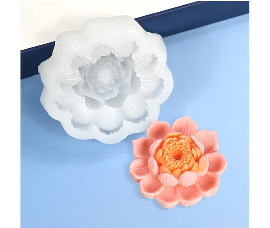 Lotus chrysanthemum silicone candle mould for scented wax, aromatherapy, and resin crafts