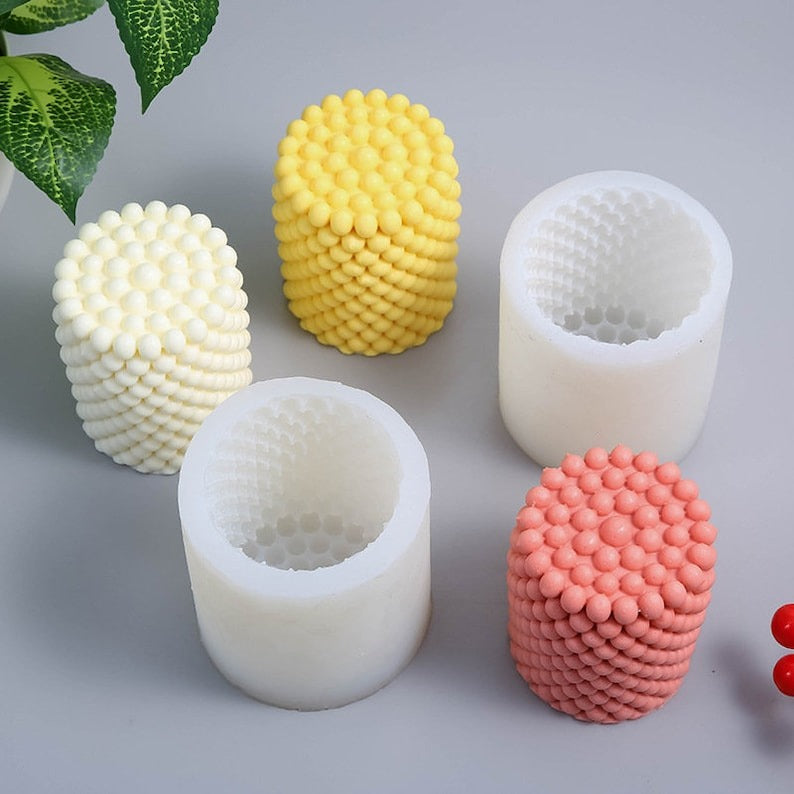 Bubble ball pillar silicone candle mold for sculptural bubble candles