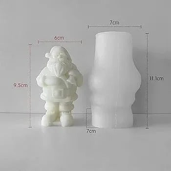 3D Santa Claus Silicone Candle Mould | Christmas Resin & Soap Mould